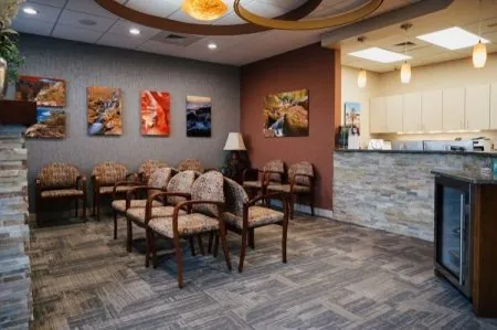 Photo of the reception area of Dr. Fred Peck's dental practice.